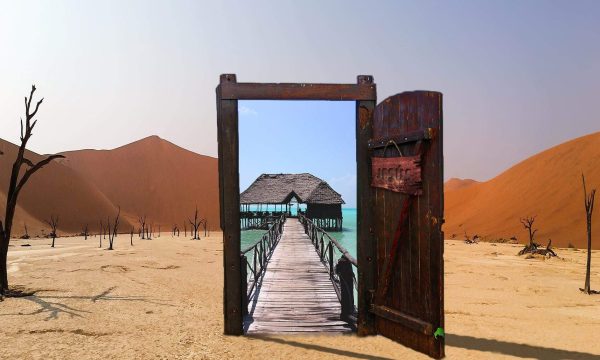 blickwechsel systemische beratung blick auf visionen ziele tür ins paradies in wüste